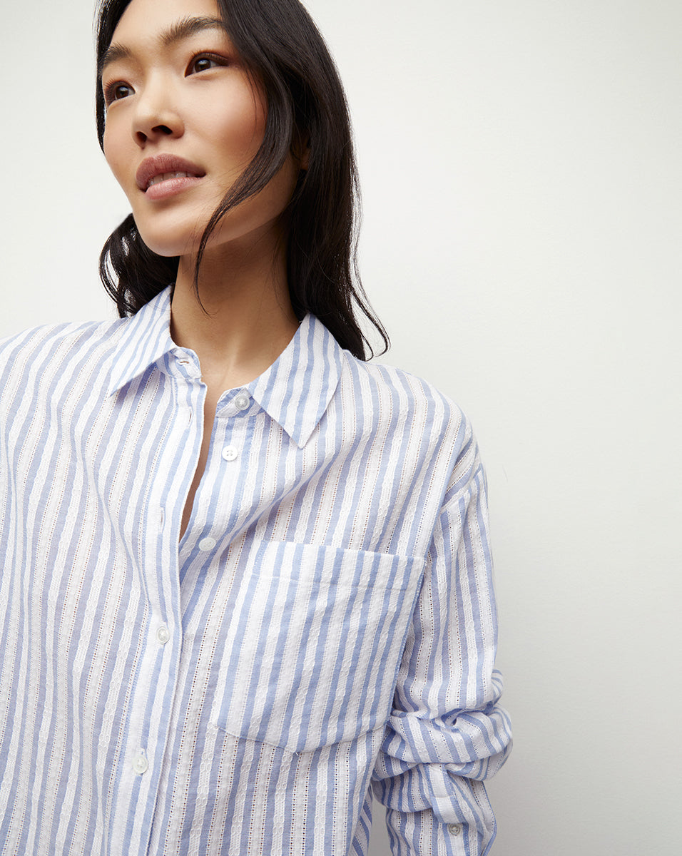 Oversized Cotton Button-Down Shirt for Summer | Keiko