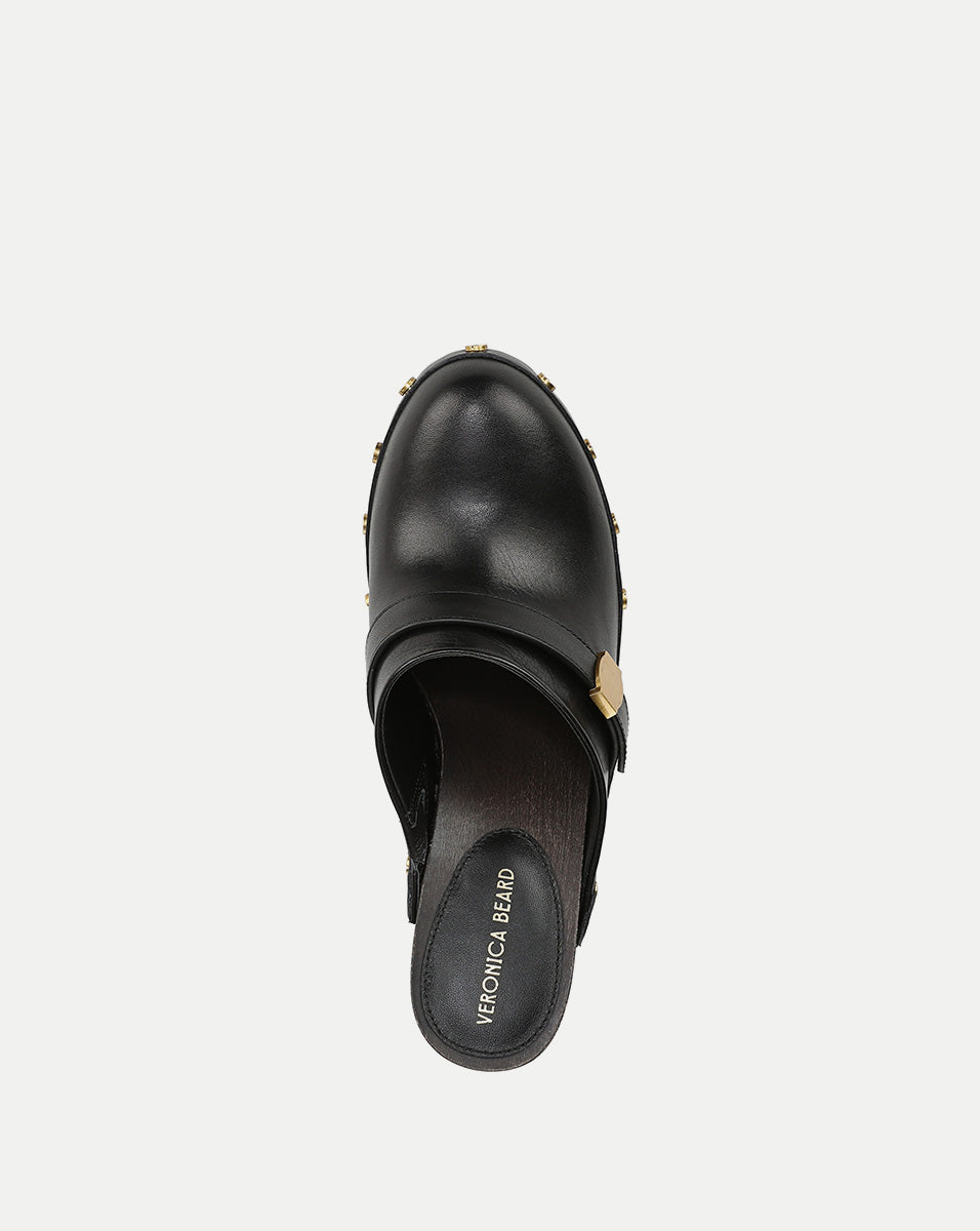 Leather Platform Clogs with 4.25" Heel | Giana