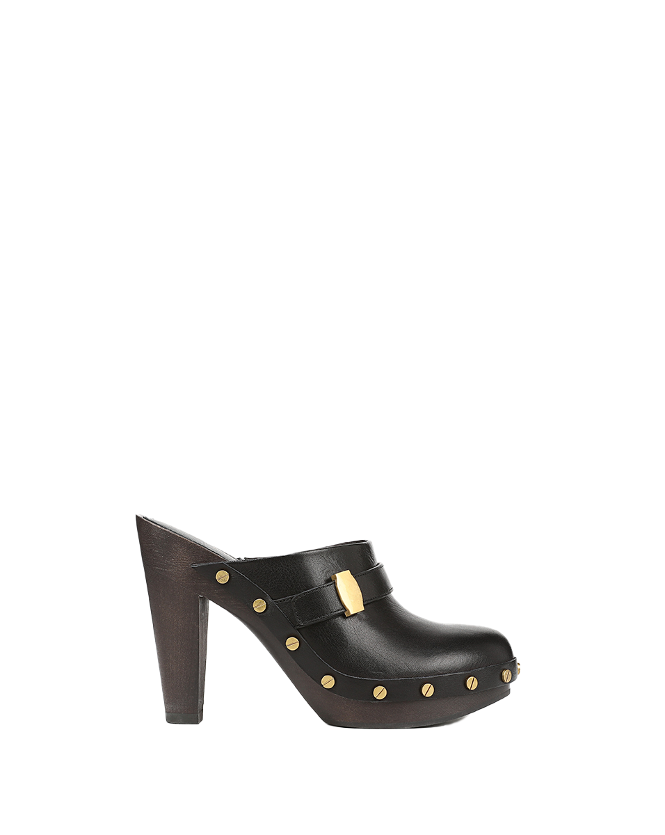 Leather Platform Clogs with 4.25" Heel | Giana