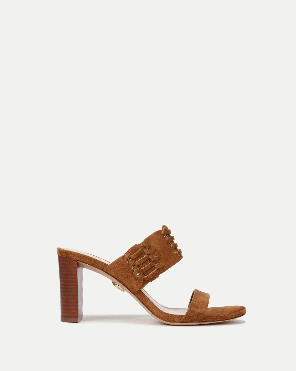 Georgie Suede Sandals with 3" Block Heel & Cushioned Footbed | Luxe Comfort