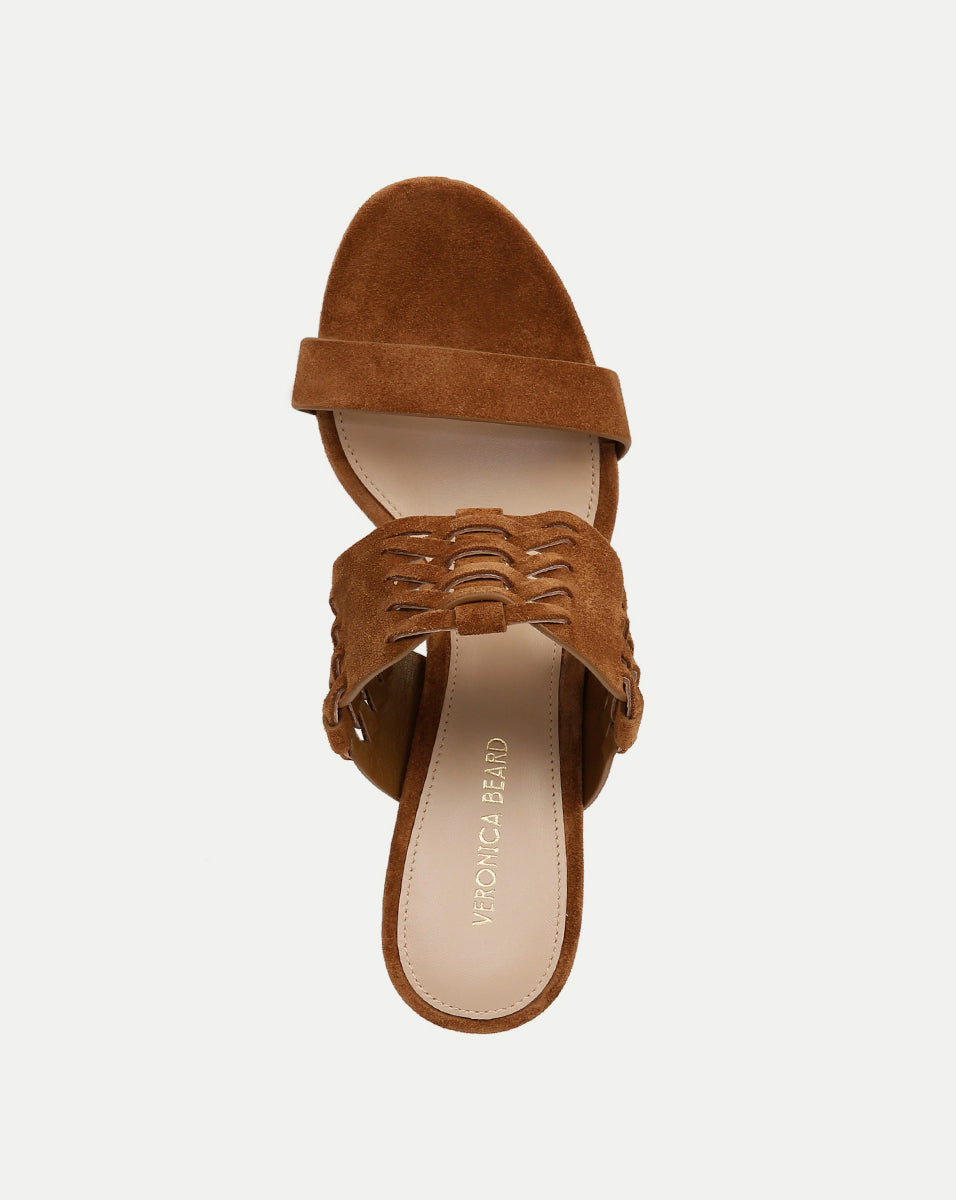 Georgie Suede Sandals with 3" Block Heel & Cushioned Footbed | Luxe Comfort