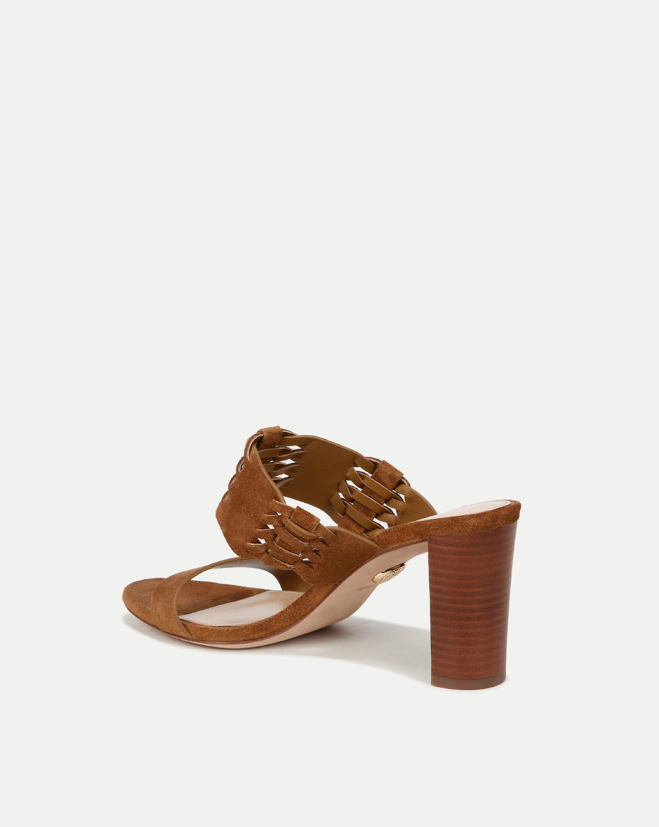 Georgie Suede Sandals with 3" Block Heel & Cushioned Footbed | Luxe Comfort