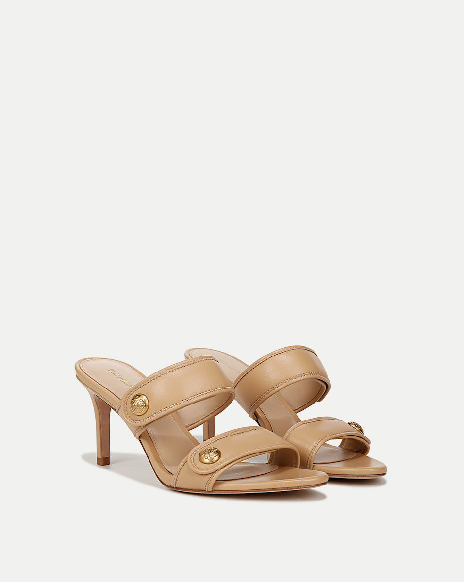 Leather Sandals with 3" Heel for Office & Events | Sona