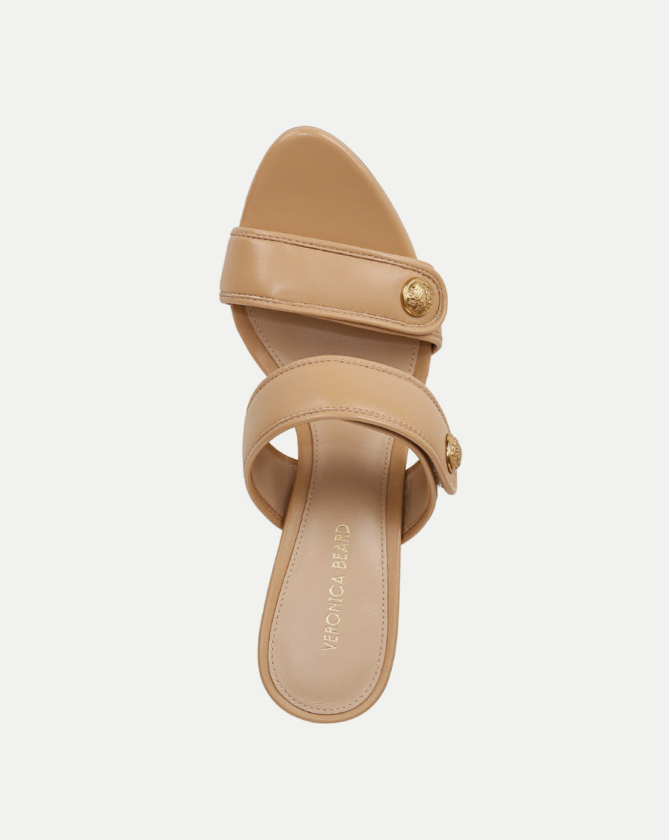 Leather Sandals with 3" Heel for Office & Events | Sona