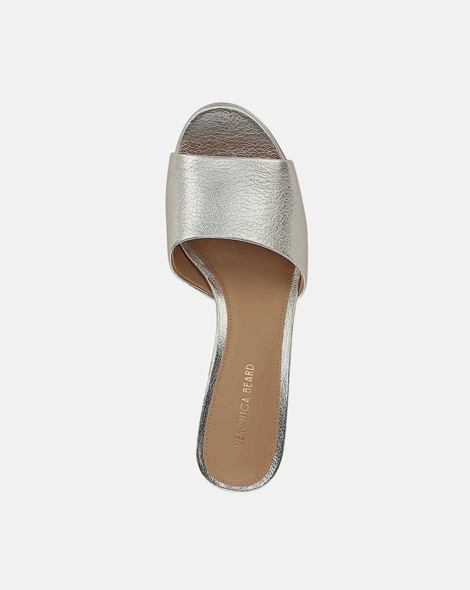 Metallic Leather Platform Sandals with 2 3/4" Heel | Dali