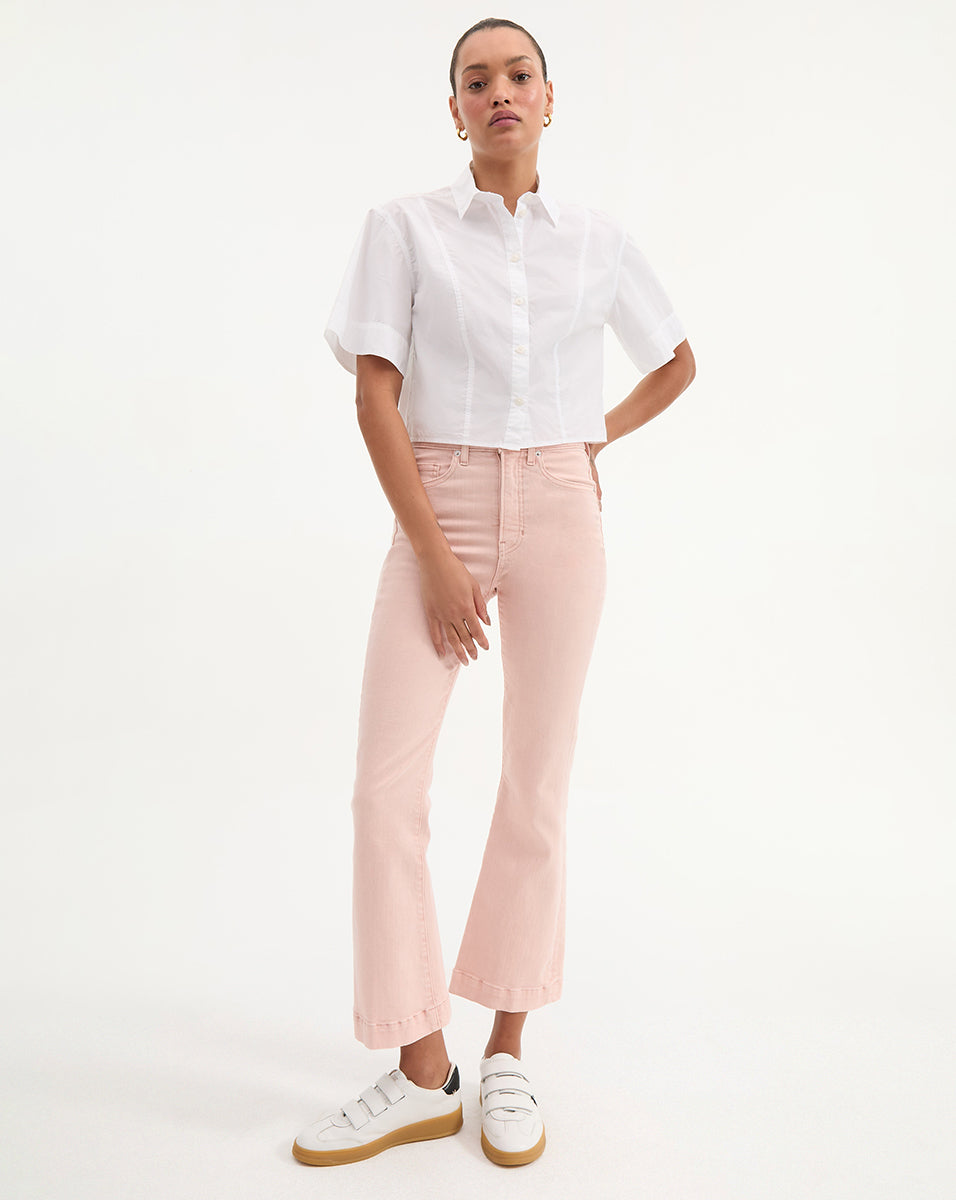 High-Rise Kick-Flare Jeans in Classic Black Wash | Carson