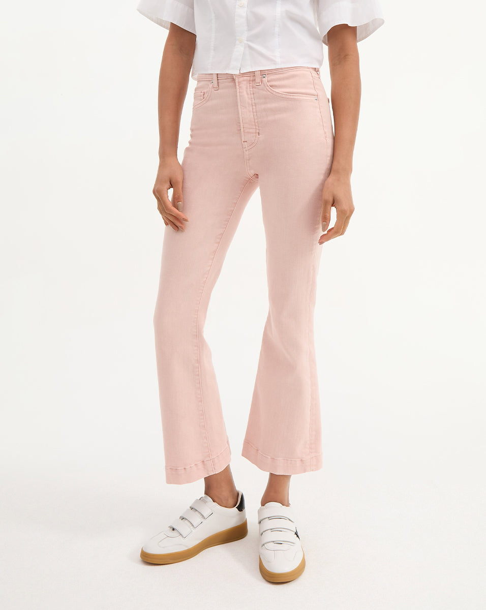 High-Rise Kick-Flare Jeans in Classic Black Wash | Carson