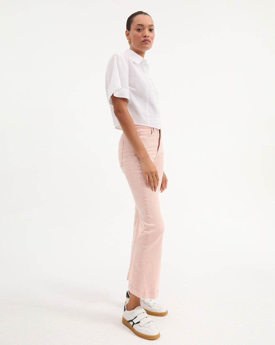 High-Rise Kick-Flare Jeans in Classic Black Wash | Carson