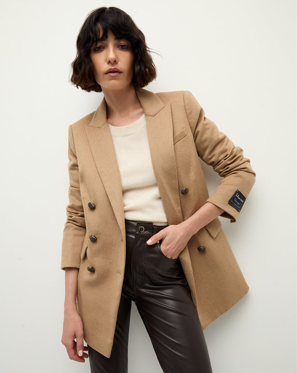 Double-Breasted Italian Camel Hair Jacket | Ellette