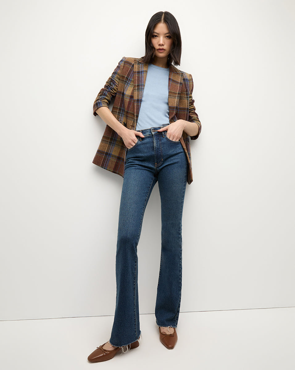 Wool Dickey Jacket for Women | Oria Double-Breasted Plaid Coat