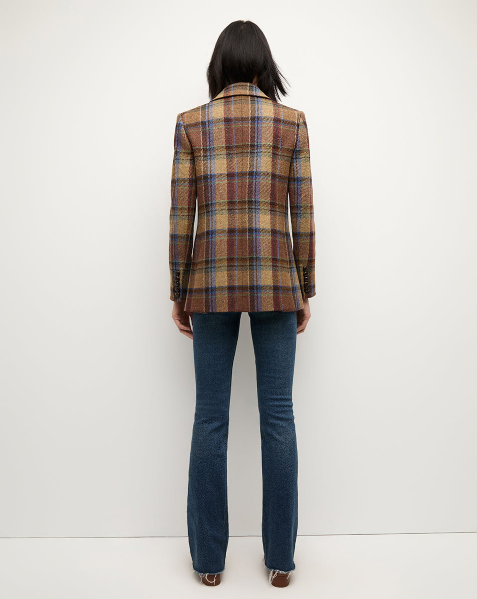 Wool Dickey Jacket for Women | Oria Double-Breasted Plaid Coat