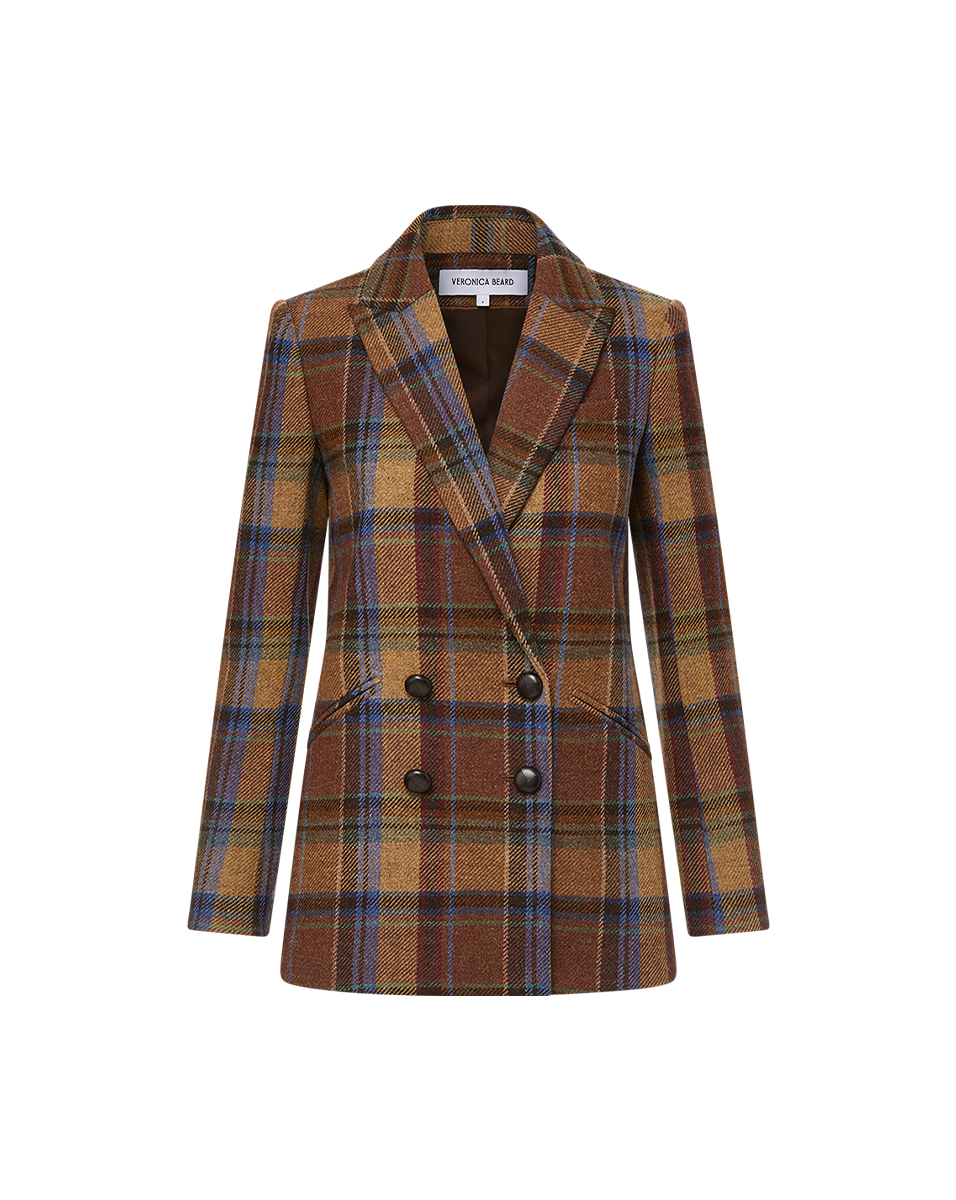 Wool Dickey Jacket for Women | Oria Double-Breasted Plaid Coat